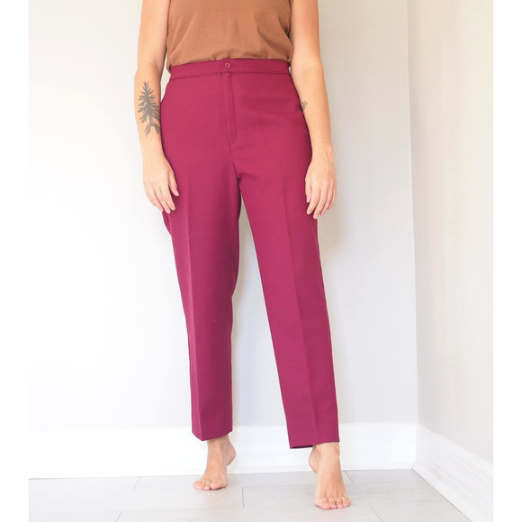 70s Vintage Levis Bend Over Cranberry Slacks Loose Straight Leg Size 12 Waist 33 - Picture 5 of 7
